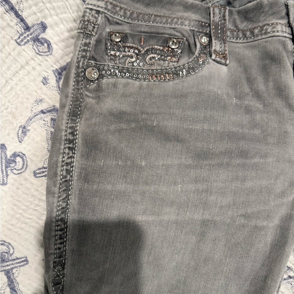 Rock Revival Gray Straight Leg Women's Jeans - Picture 5 of 10